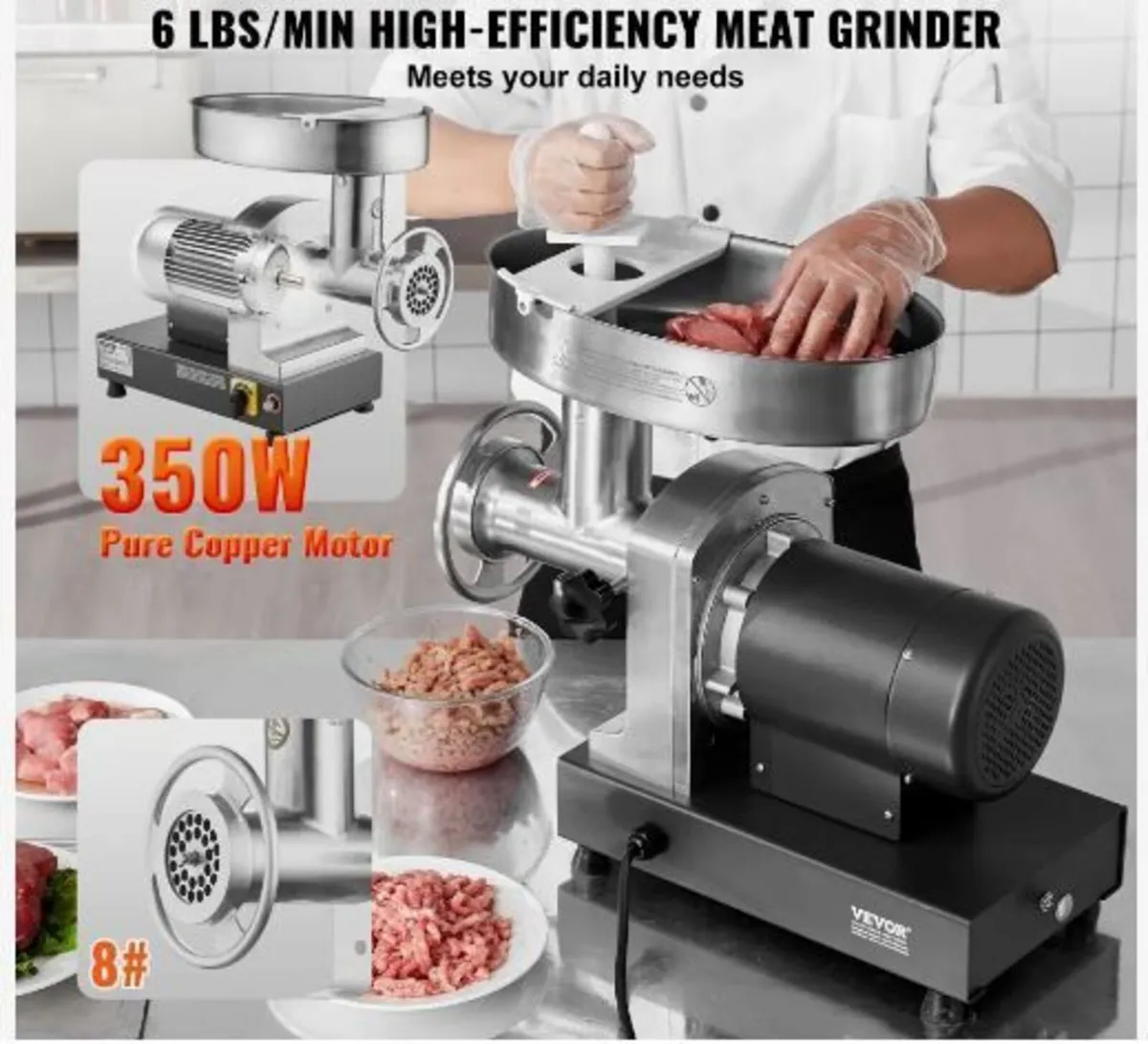 Meat Grinder, 6 Lbs/Min Capacity Electric Meat - Image 3