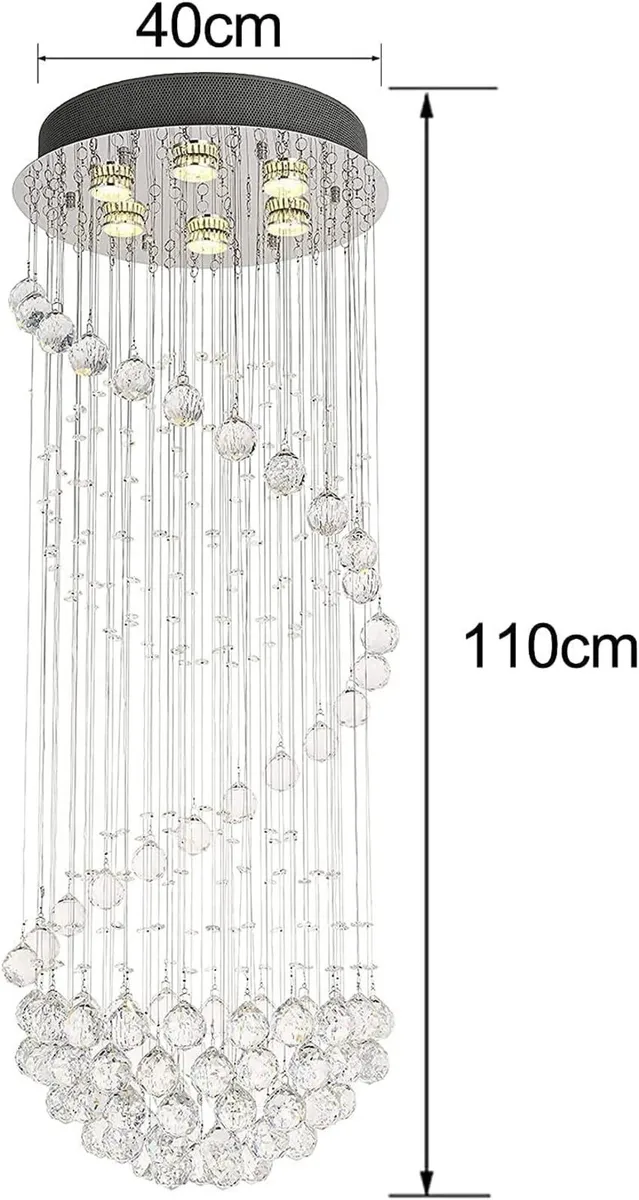 Modern Crystal Chandelier Lighting Clear K9 Glass - Image 2