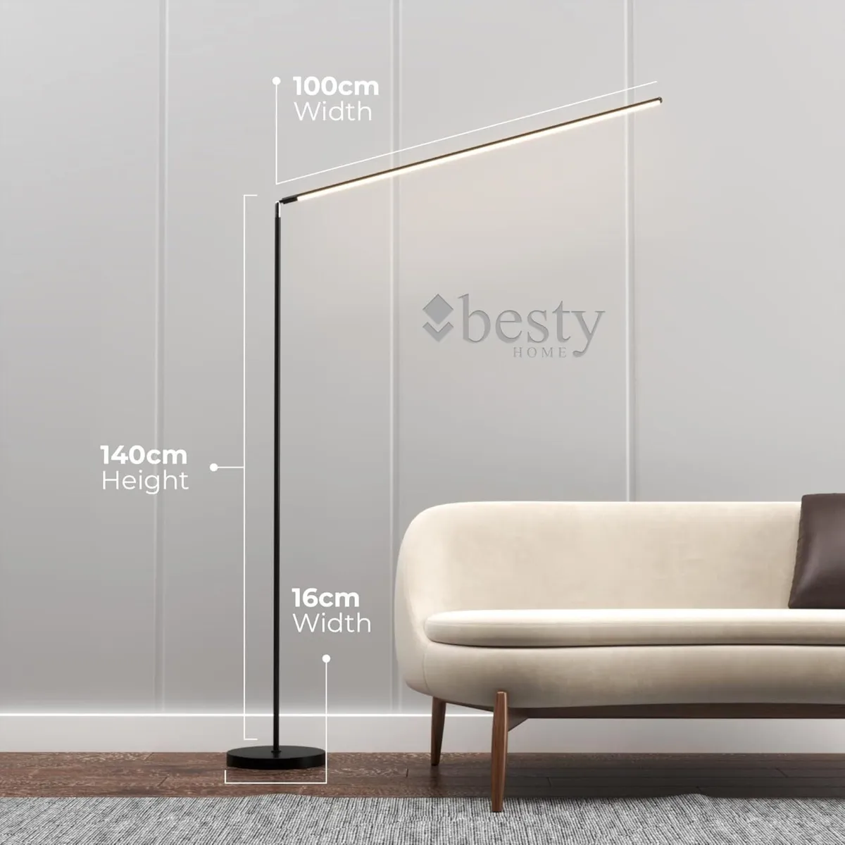 LED Floor Lamp Dimmable Standing with Remote - Image 4