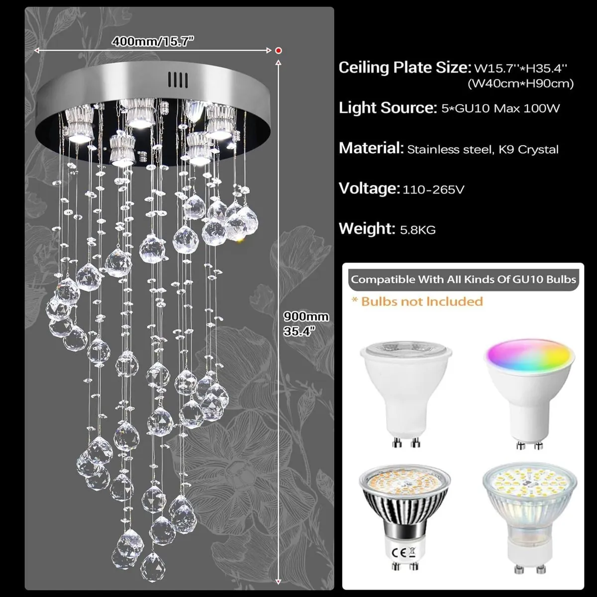 Spiral Crystal Chandelier 31 Modern Raindrop - Image 3