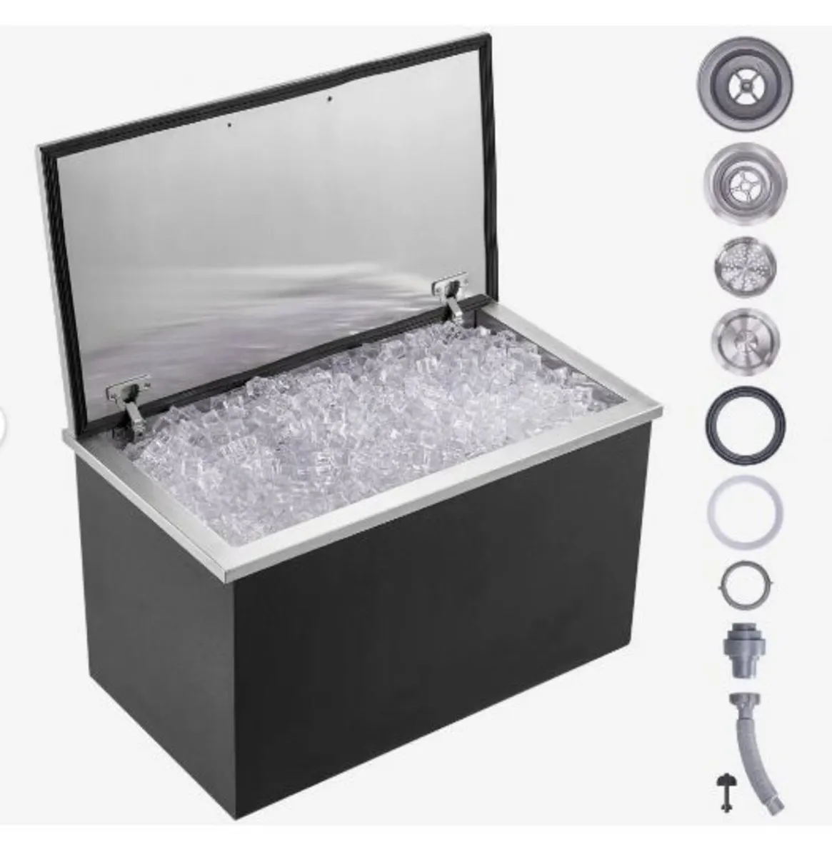 Drop in Ice Chest, 24"L x 20"W x 15"H Stainless - Image 1