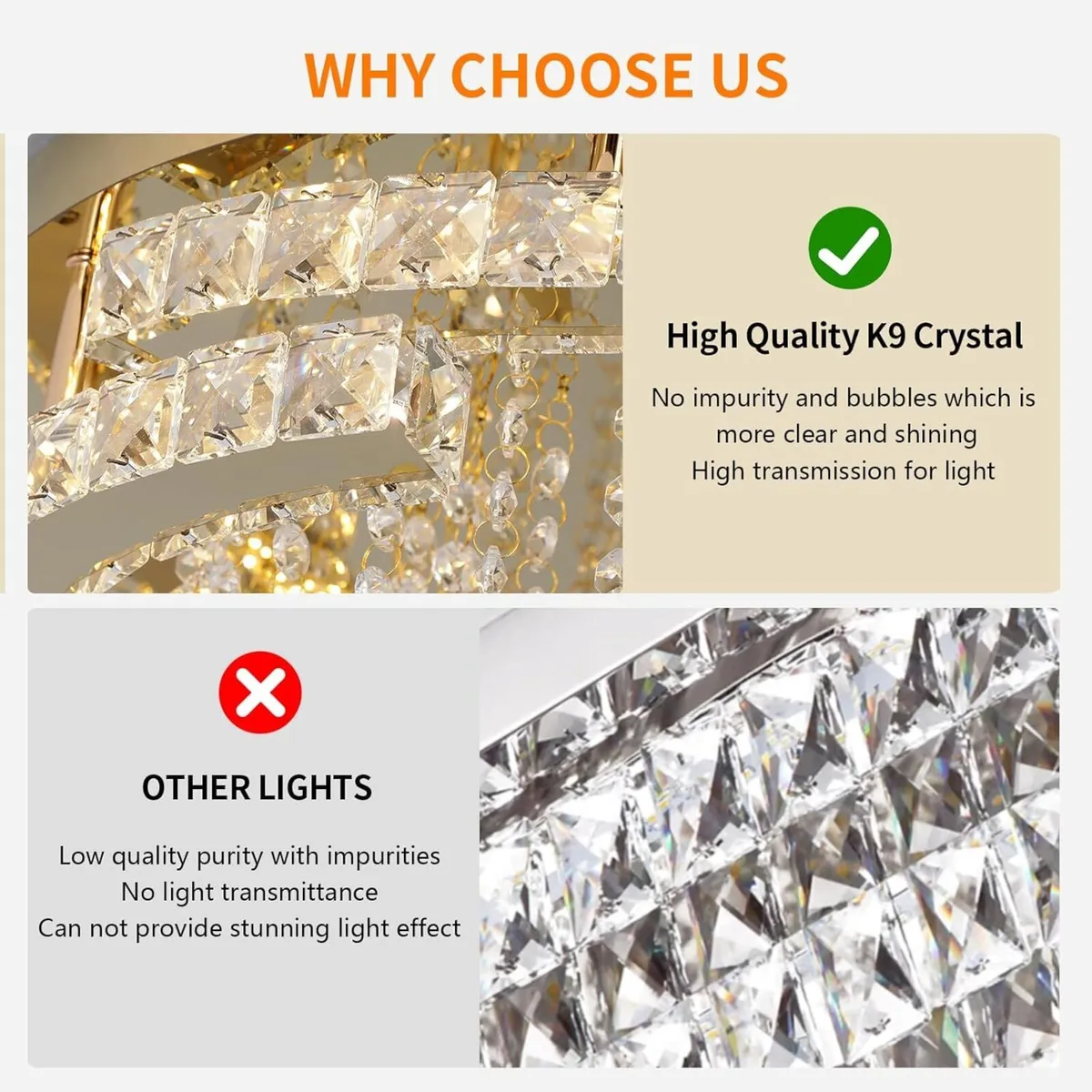 Modern Crystal Chandeliers Large Gold Ceiling - Image 3