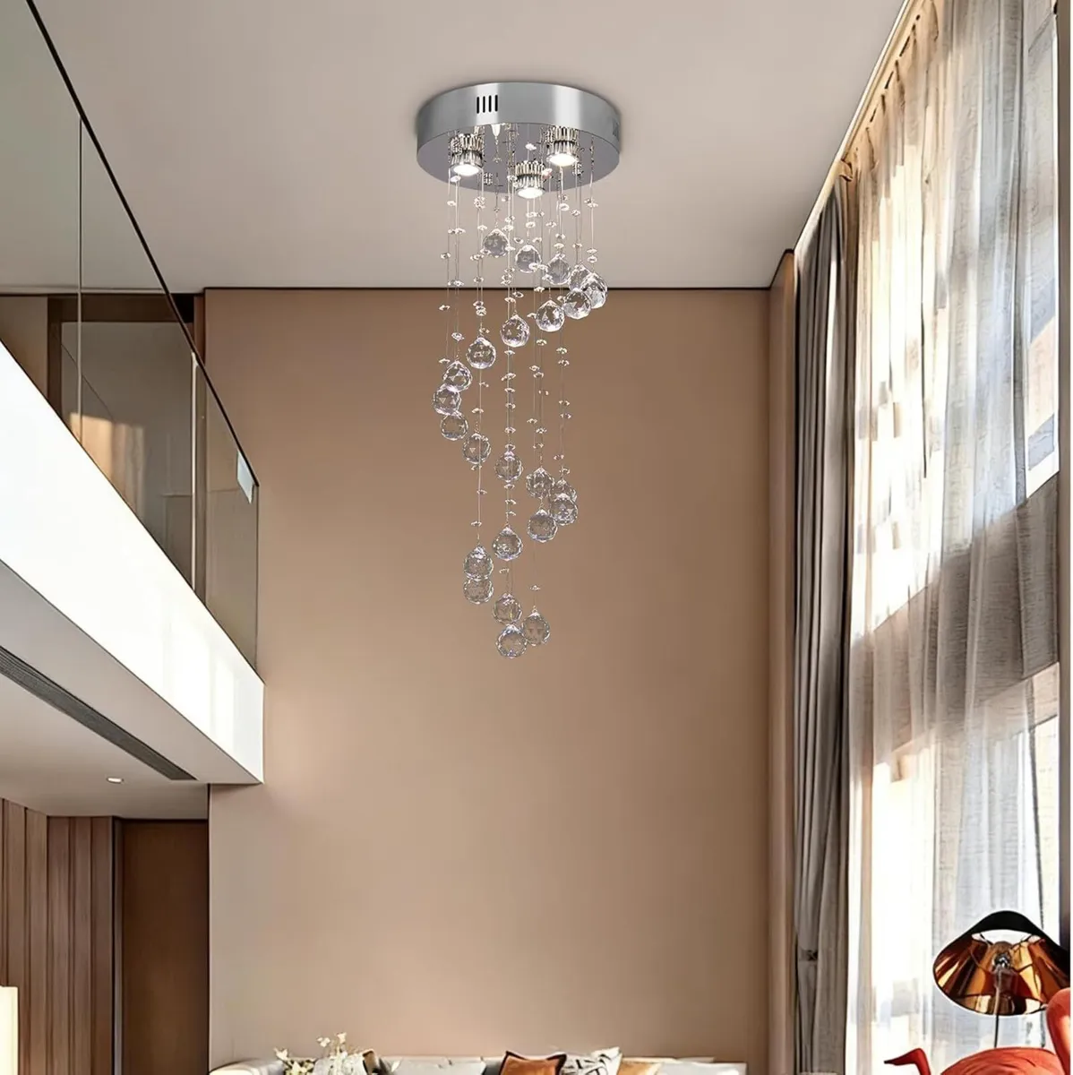 Spiral Flush Mount Ceiling Light Modern Raindrop - Image 1