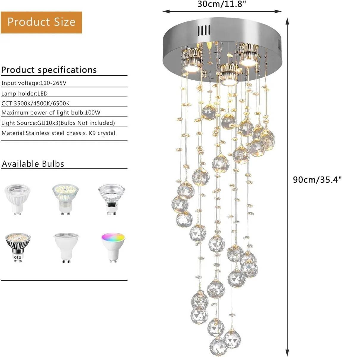 Spiral Flush Mount Ceiling Light Modern Raindrop - Image 3