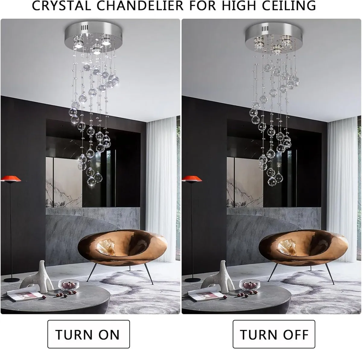 Spiral Flush Mount Ceiling Light Modern Raindrop - Image 4