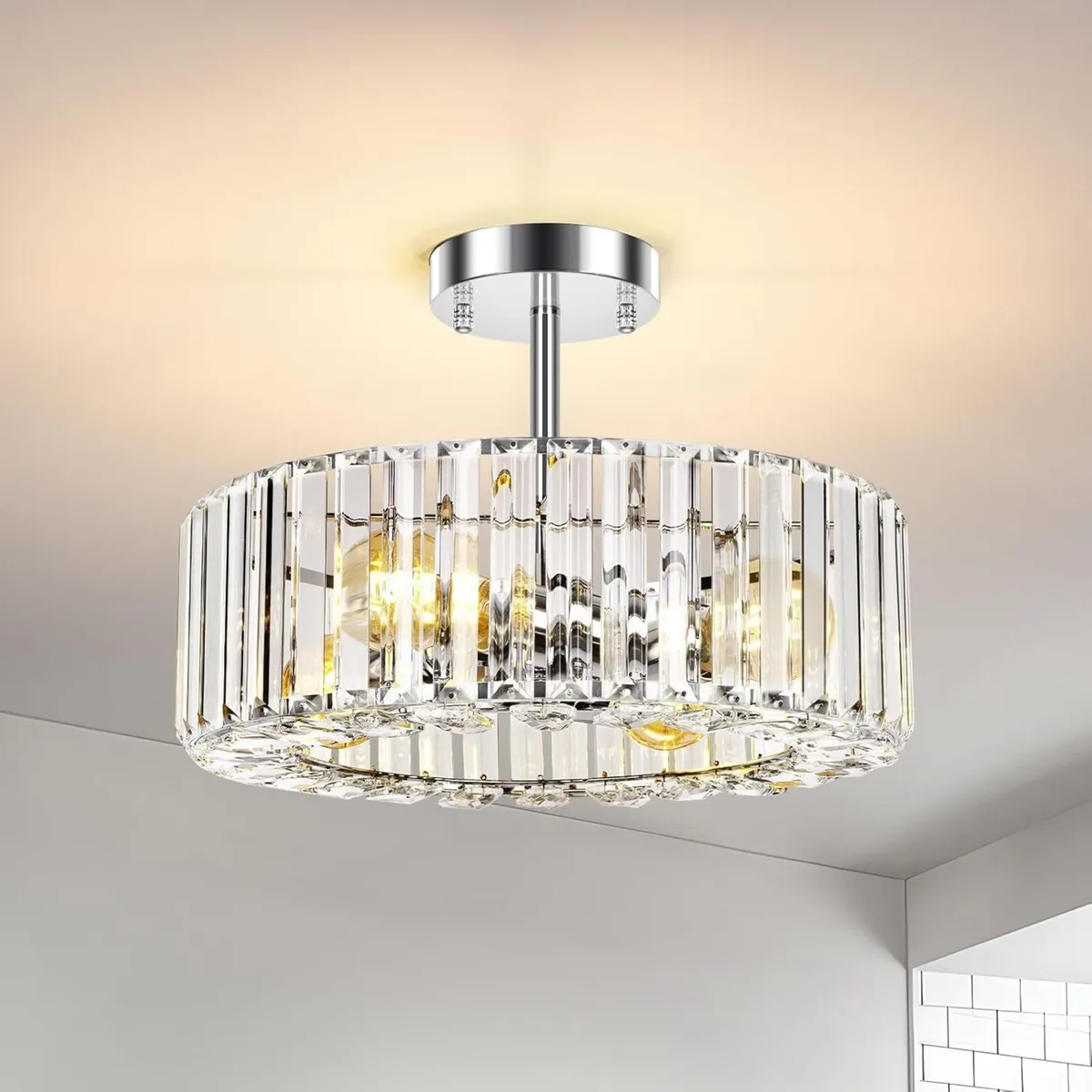 Modern Crystal Ceiling Lights Fixture 4-Lights - Image 1