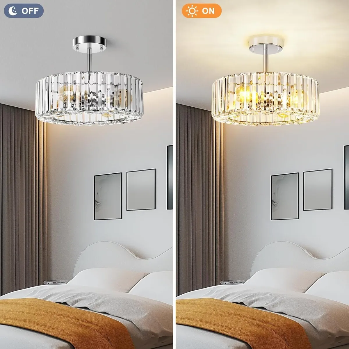 Modern Crystal Ceiling Lights Fixture 4-Lights - Image 3