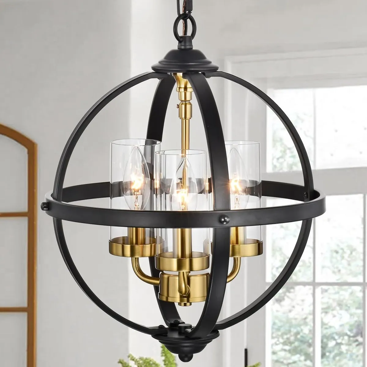 Rustic Chandelier 14 Inch Black and Gold Plated - Image 1