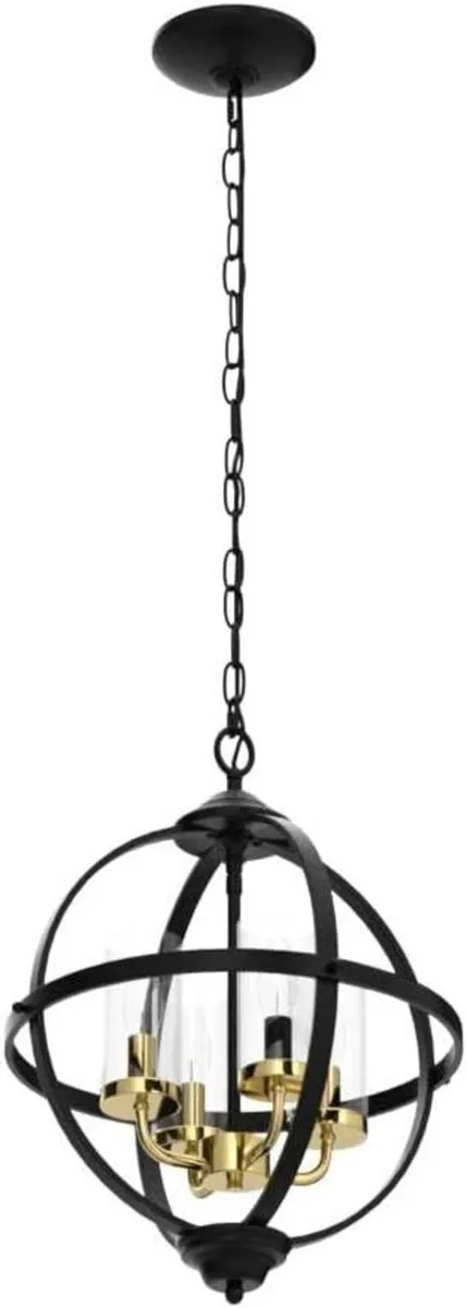 Rustic Chandelier 14 Inch Black and Gold Plated - Image 3