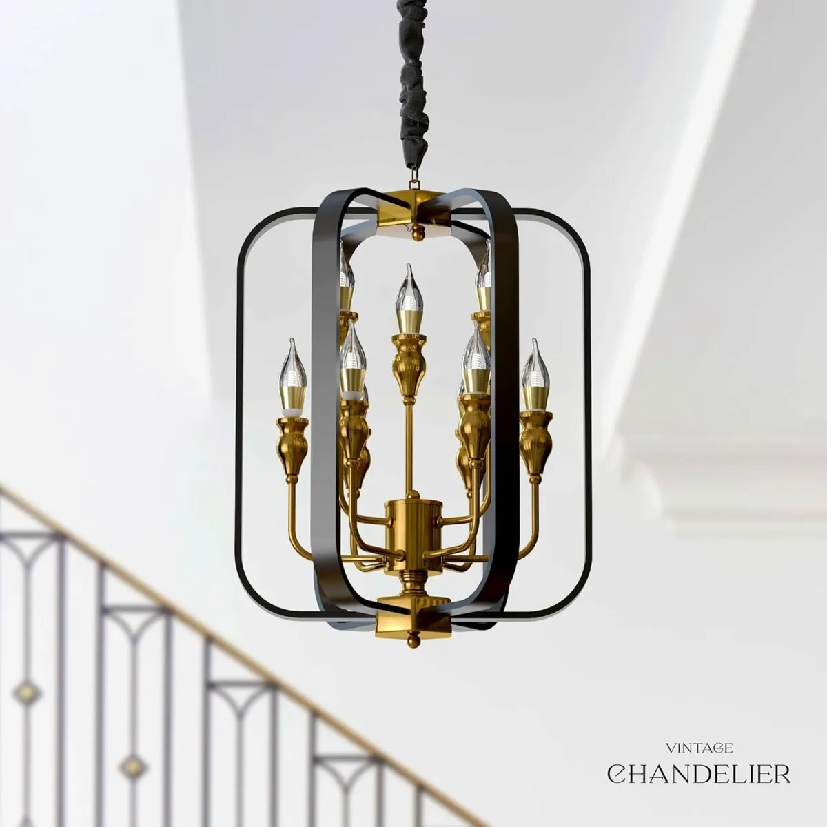 9 Light Farmhouse Candle Chandelier for Living - Image 3