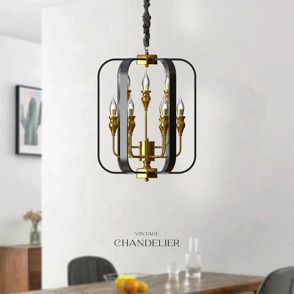 9 Light Farmhouse Candle Chandelier for Living - Image 2