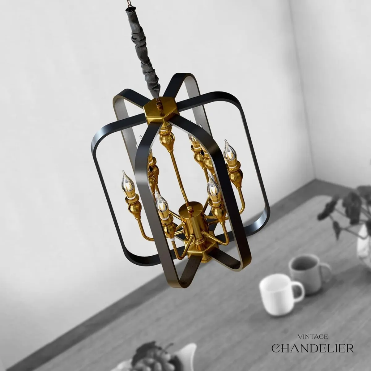 9 Light Farmhouse Candle Chandelier for Living - Image 4