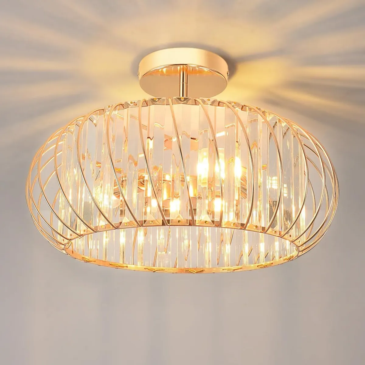 Gold Chandelier Light Shade Ceiling Lights Living - Image 1
