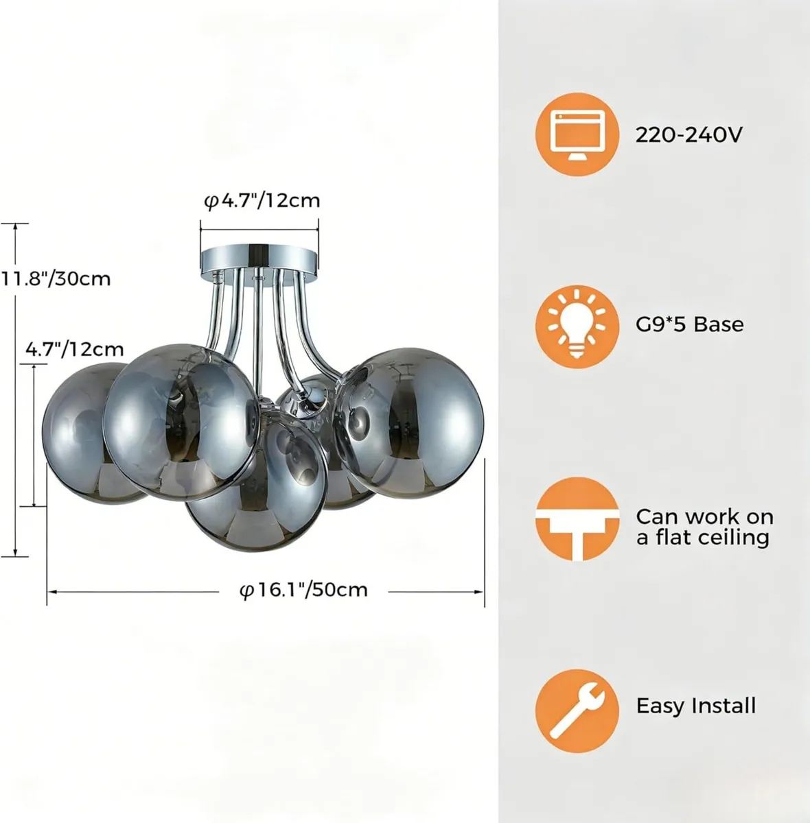 Modern Bubble Ceiling Lighting Fixture 5-Light - Image 2
