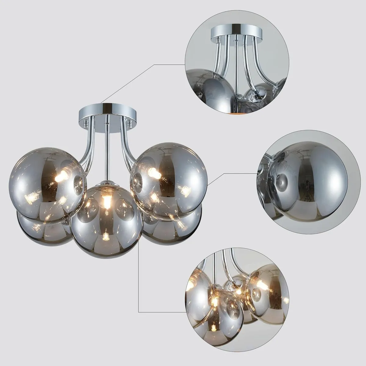 Modern Bubble Ceiling Lighting Fixture 5-Light - Image 3