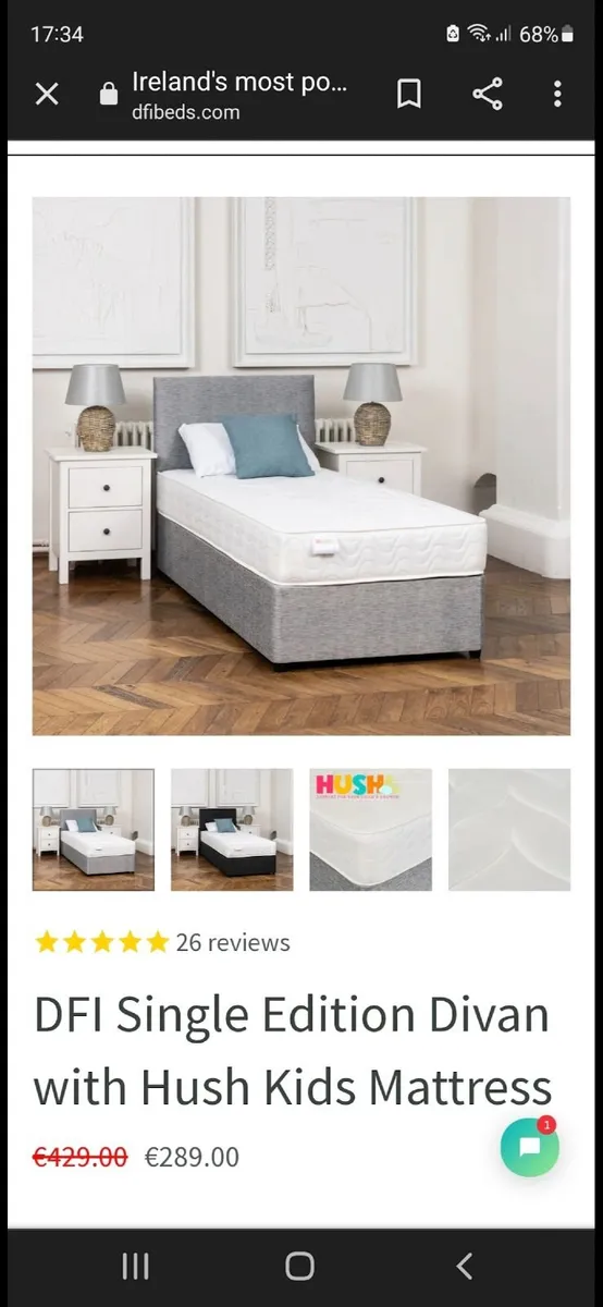 Single Divan Bed with 2 Drawers - Collection Only - Image 2