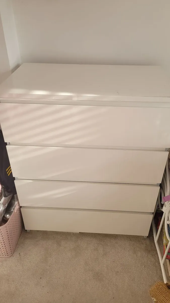 IKEA MALM Drawers (3 Available) | White Gloss | Mo - Image 2