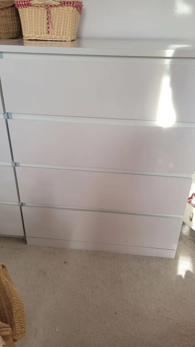 IKEA MALM Drawers (3 Available) | White Gloss | Mo - Image 4