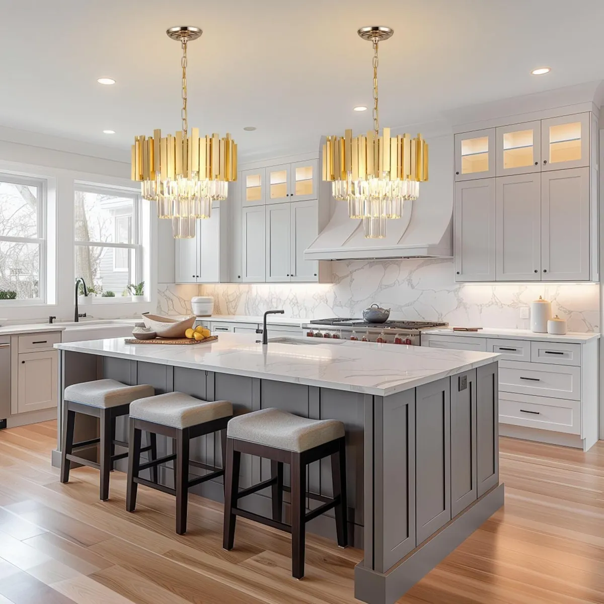 Gold Crystal Chandeliers 40cm Modern Ceiling - Image 4