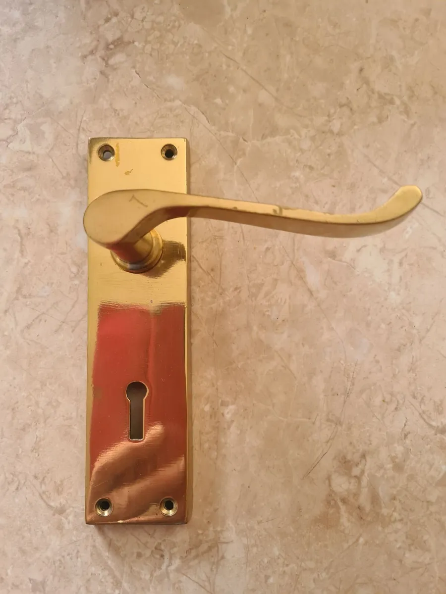 NEW 9 pairs of solid Brass door handles………………………… - Image 1