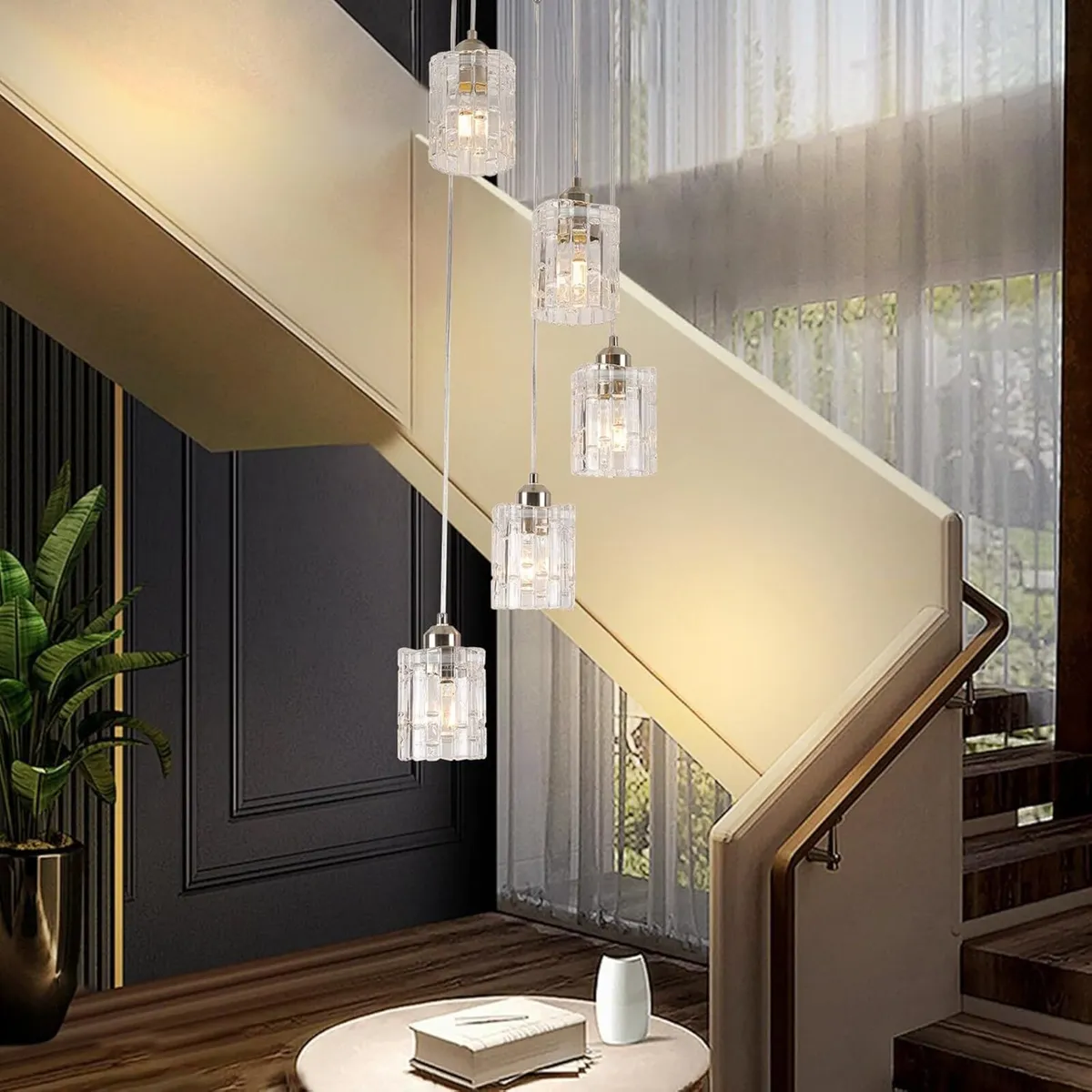 Long Modern Crystal Pendant Light Chandeliers for - Image 1