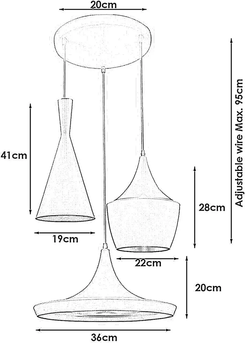 Three Head Hanging Cluster Pendant Light Fixture - Image 2