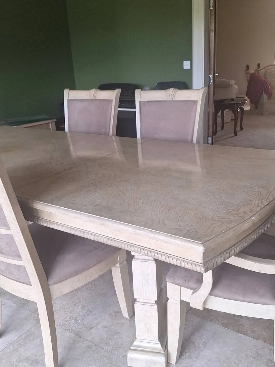 Oak dining room table 8 chairs - Image 2