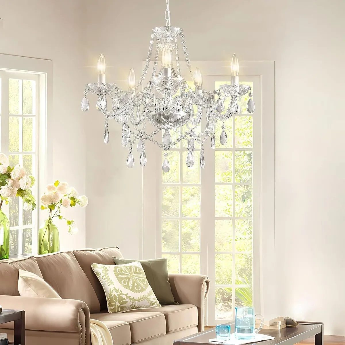 Crystal Chandelier Hanging Pendant Light Fixture - Image 2