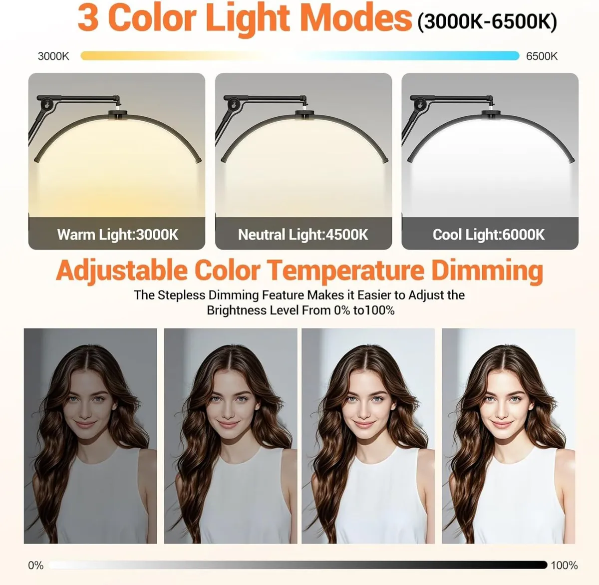 Half Moon Lash Light 27.5''LED Lamp for Eyelash - Image 3