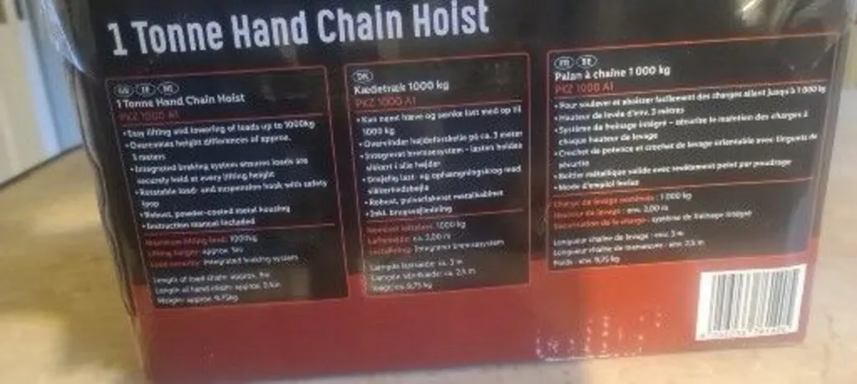 NEW 1 ton hand chain hoist never used……………………….50 - Image 2