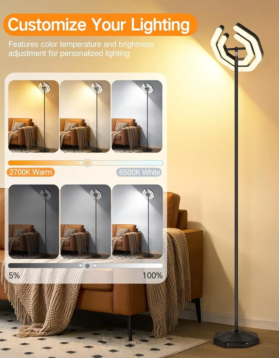 LED Floor Lamp for Living Room 30W 3000LM Dual - Image 2