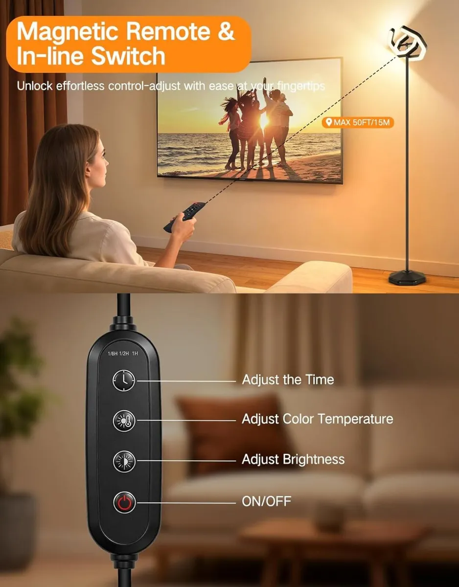 LED Floor Lamp for Living Room 30W 3000LM Dual - Image 3