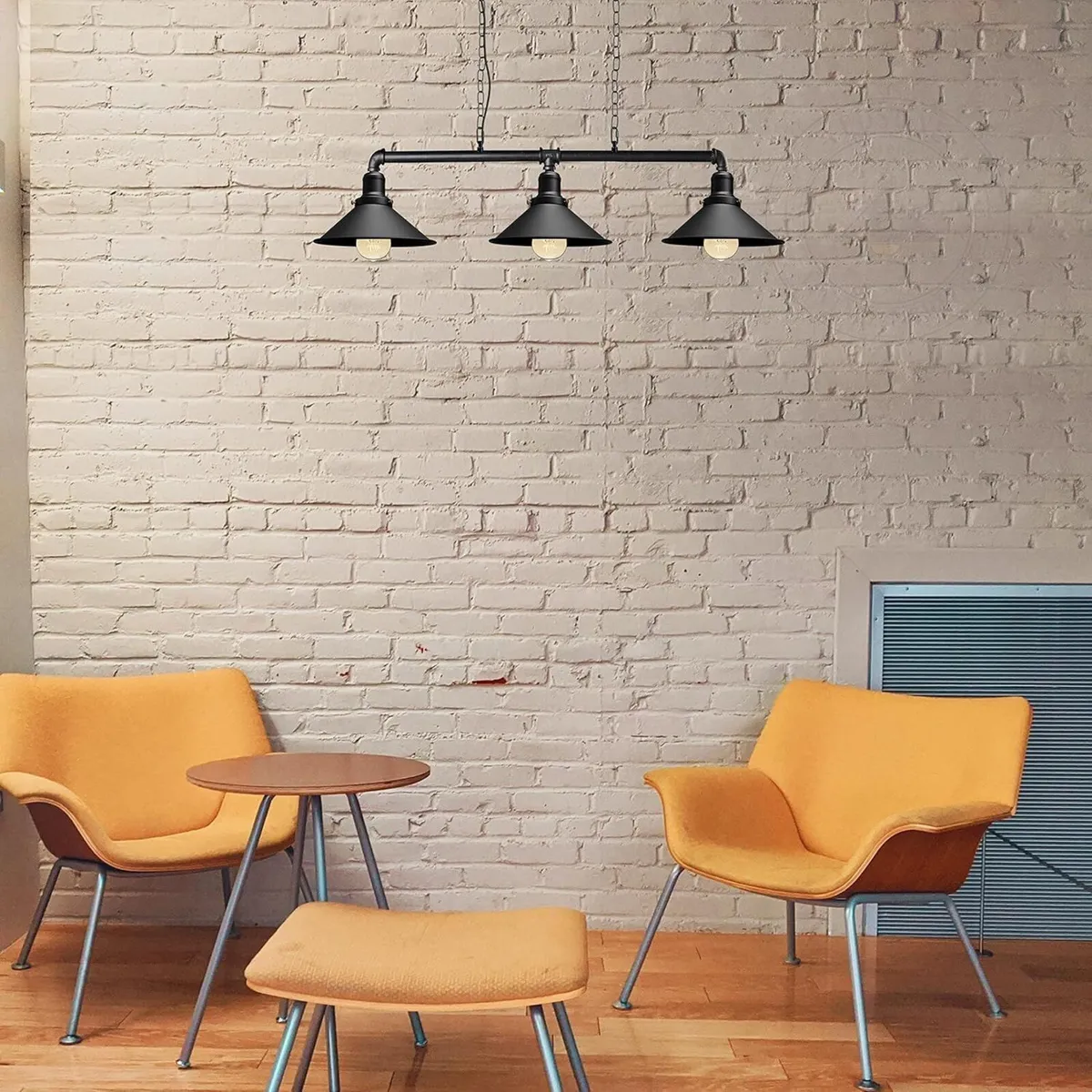 2 Pack Industrial 3 Way Pipe Pendant Light E27 - Image 3