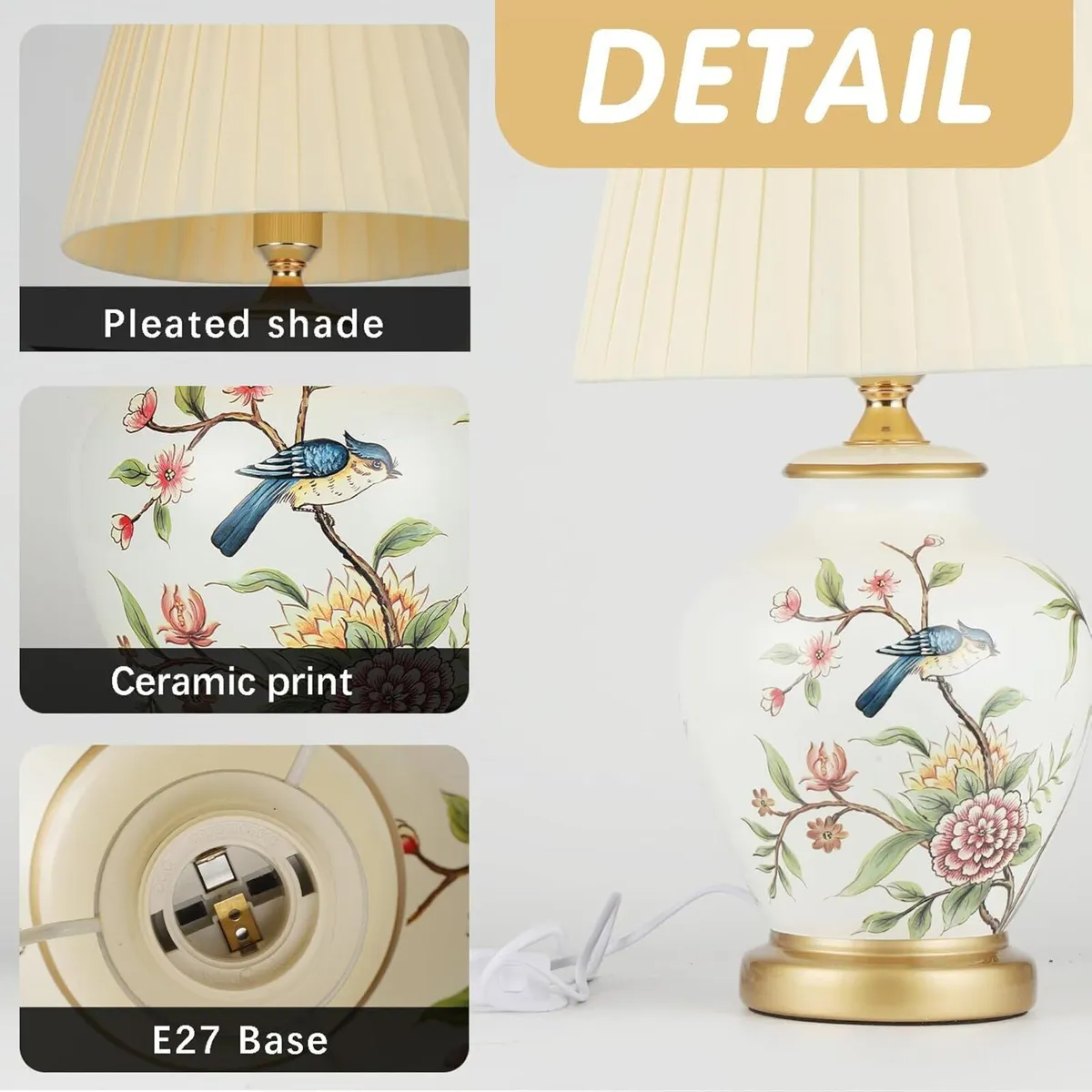Table Lamp Retro Ceramic Living Room Bedside - Image 3