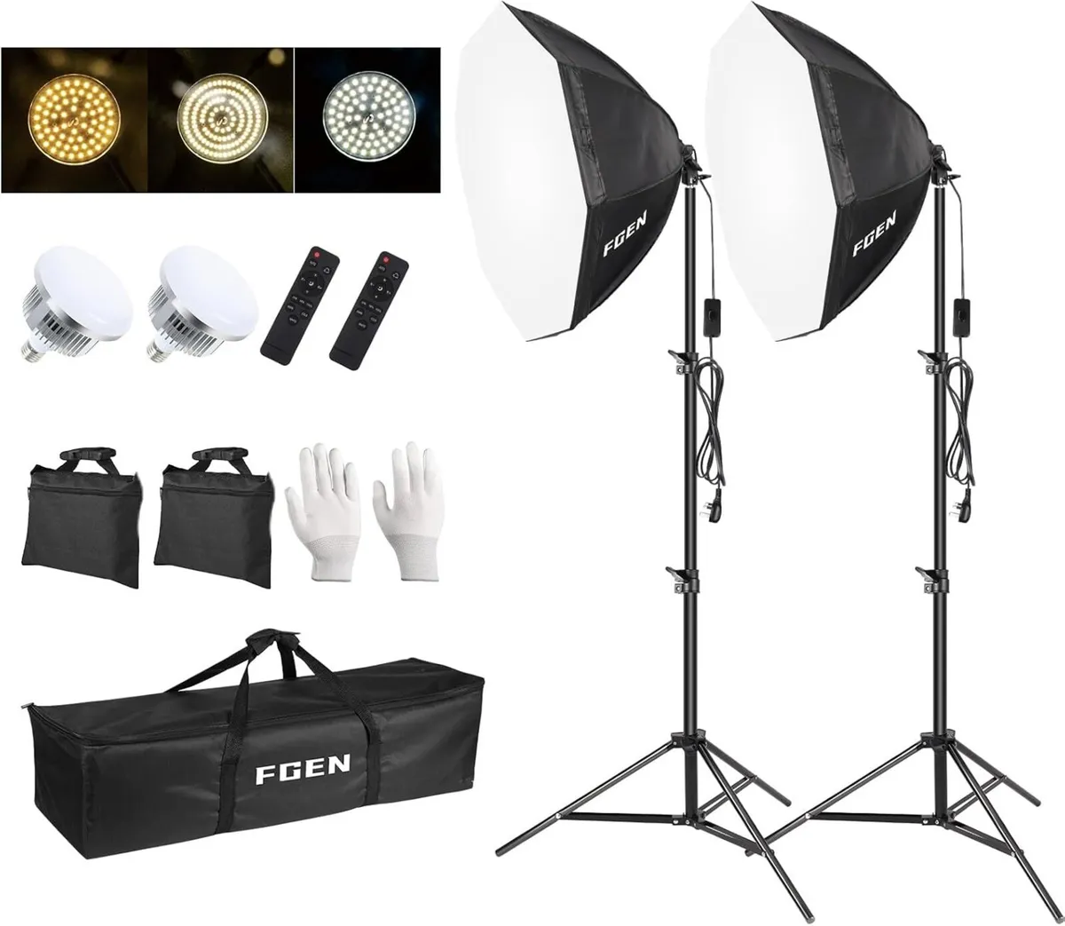 Softbox Lighting Kit 135W LED Bulb with Ruggedised - Image 1