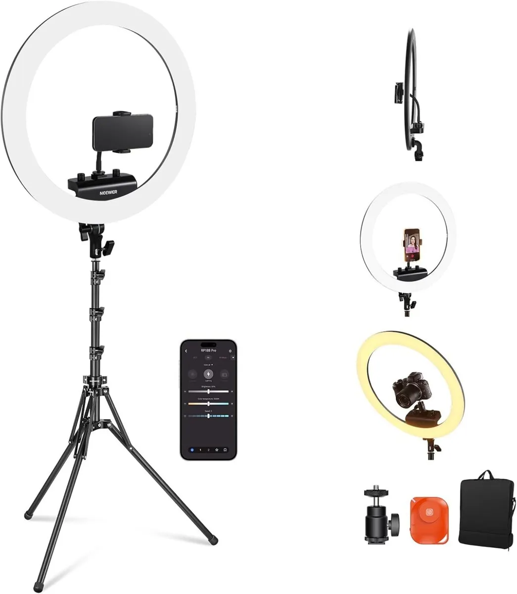 Professional 18 Inch Ring Light with Tripod Stand - Image 1