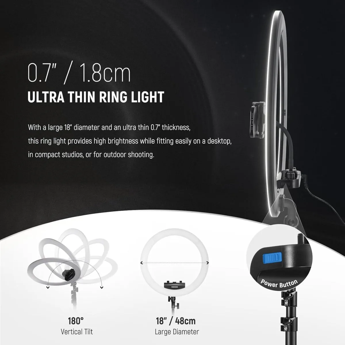 RP18B Pro Ring Light 18 with Tripod Stand and - Image 2