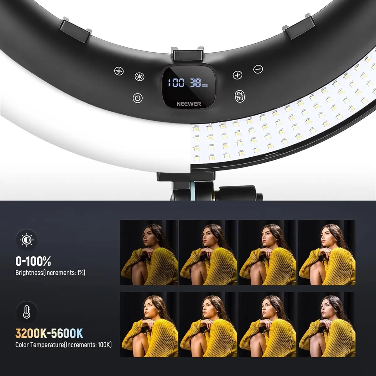 RP19H 19 Ring Light with Tripod Stand/3 Phone - Image 3