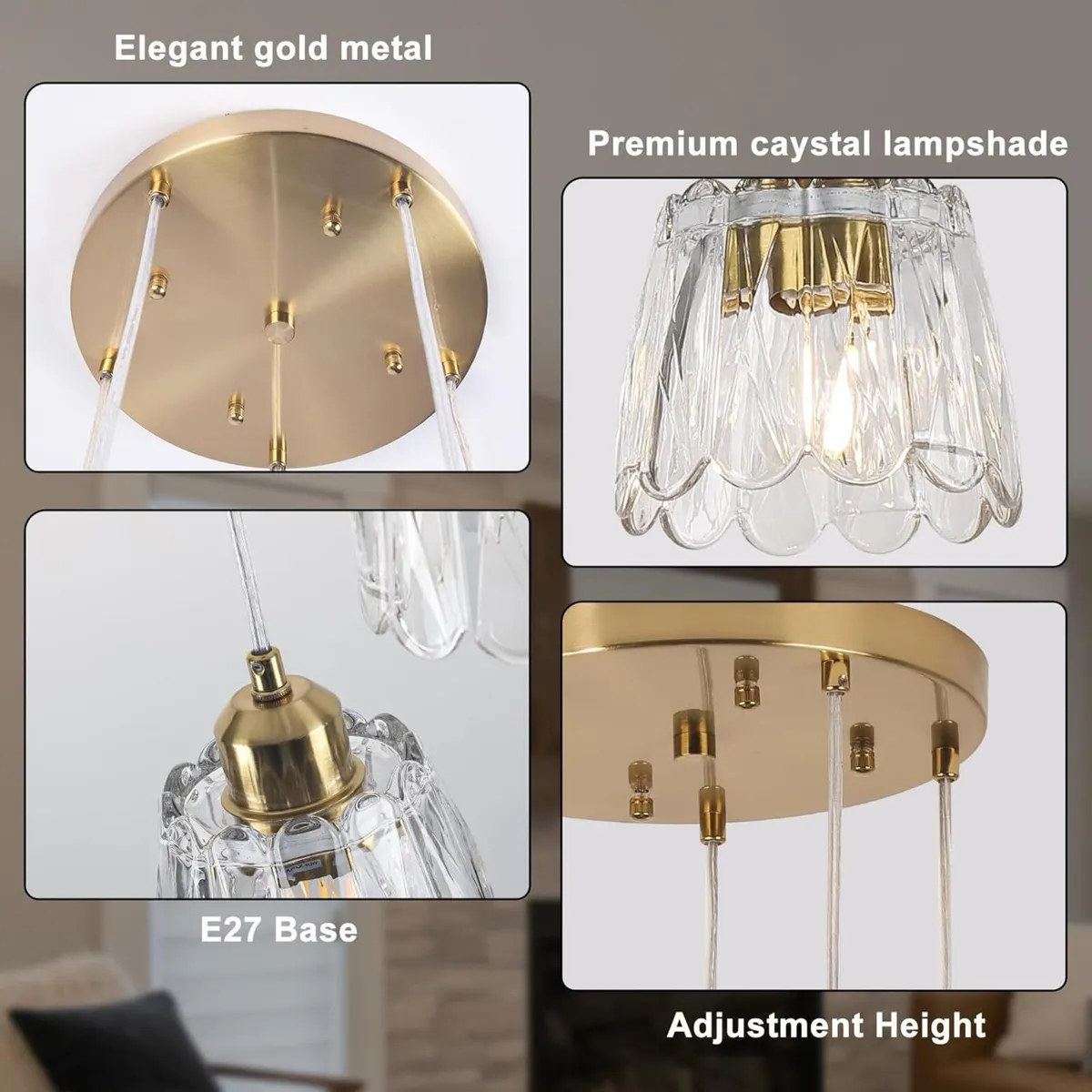 Long Chandeliers for High Ceilings 5 Light Drop - Image 3