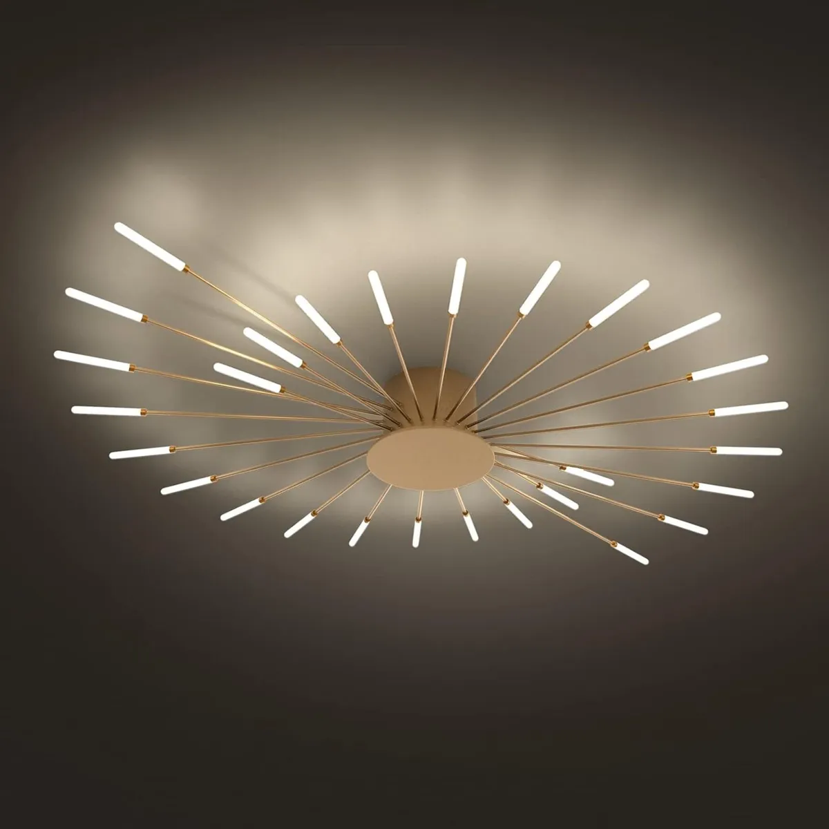 Modern LED Ceiling Light 28 Heads Golden Flush - Image 2