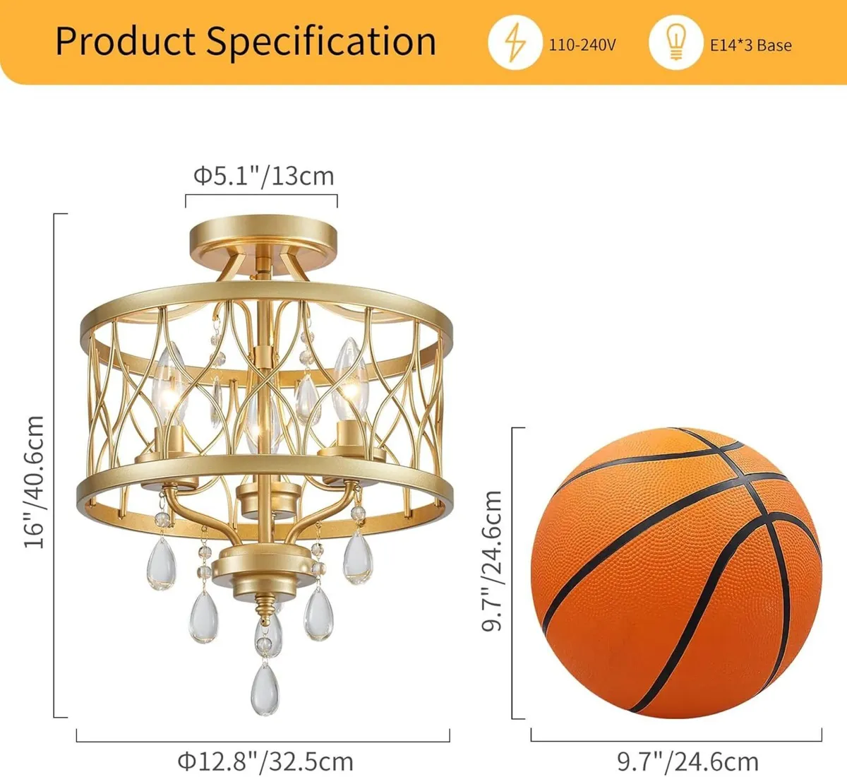 Chandelier 3-Light Vintage Farmhouse Industrial - Image 2