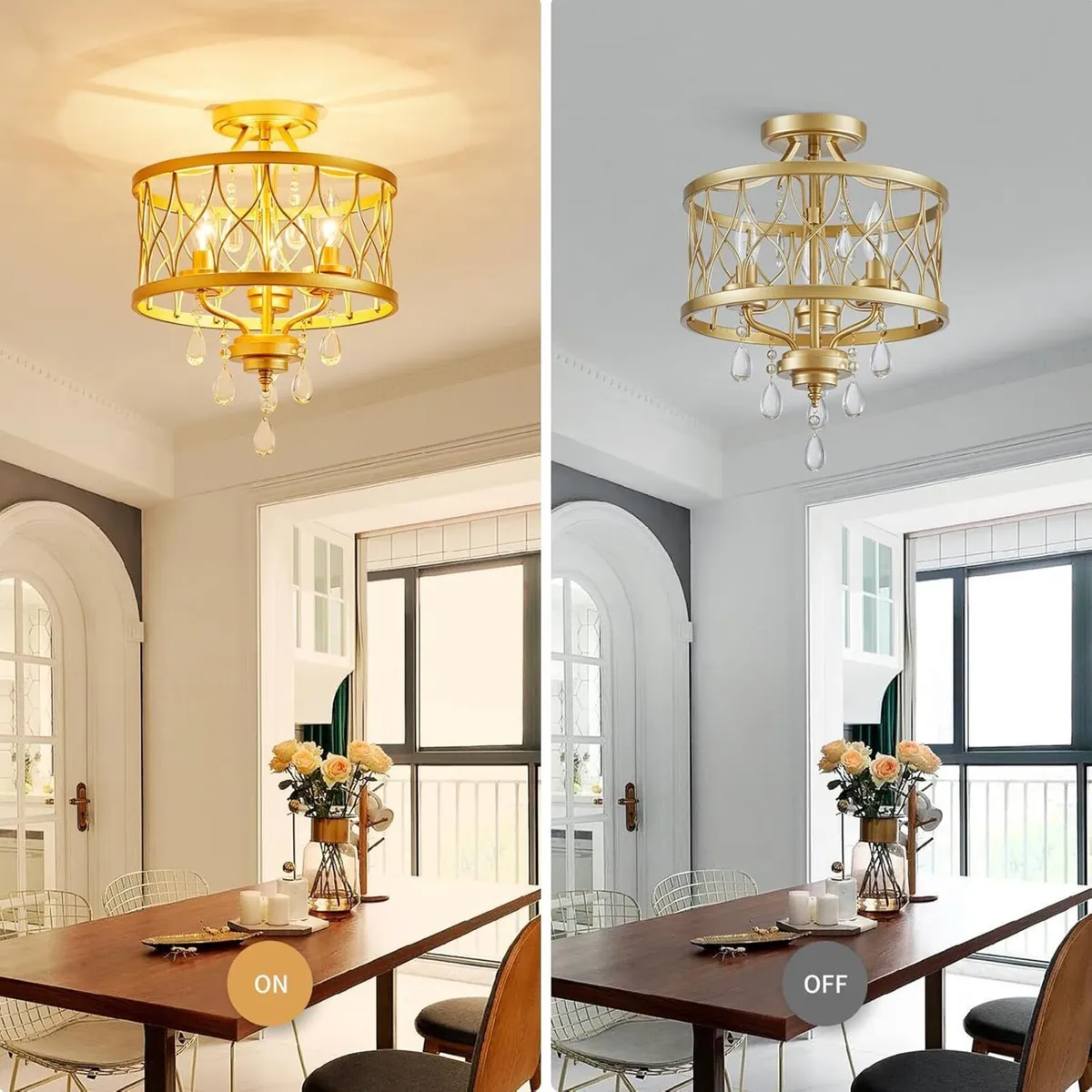 Chandelier 3-Light Vintage Farmhouse Industrial - Image 4