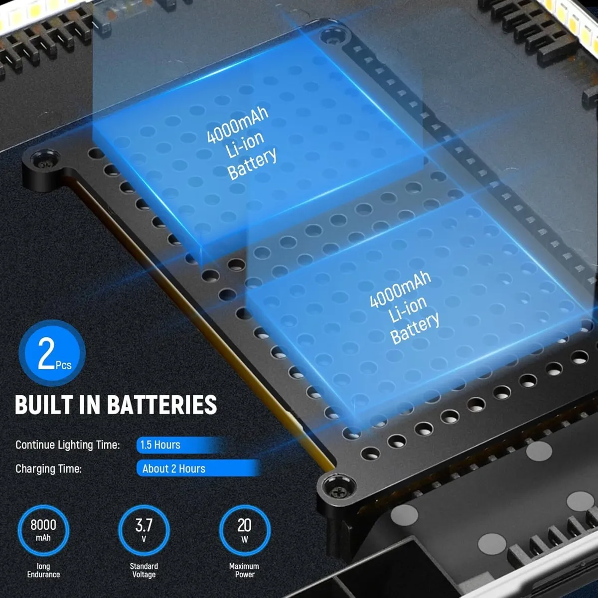 13 Led Video Light Panel Kit 2 Pack Dimmable Bi - Image 3