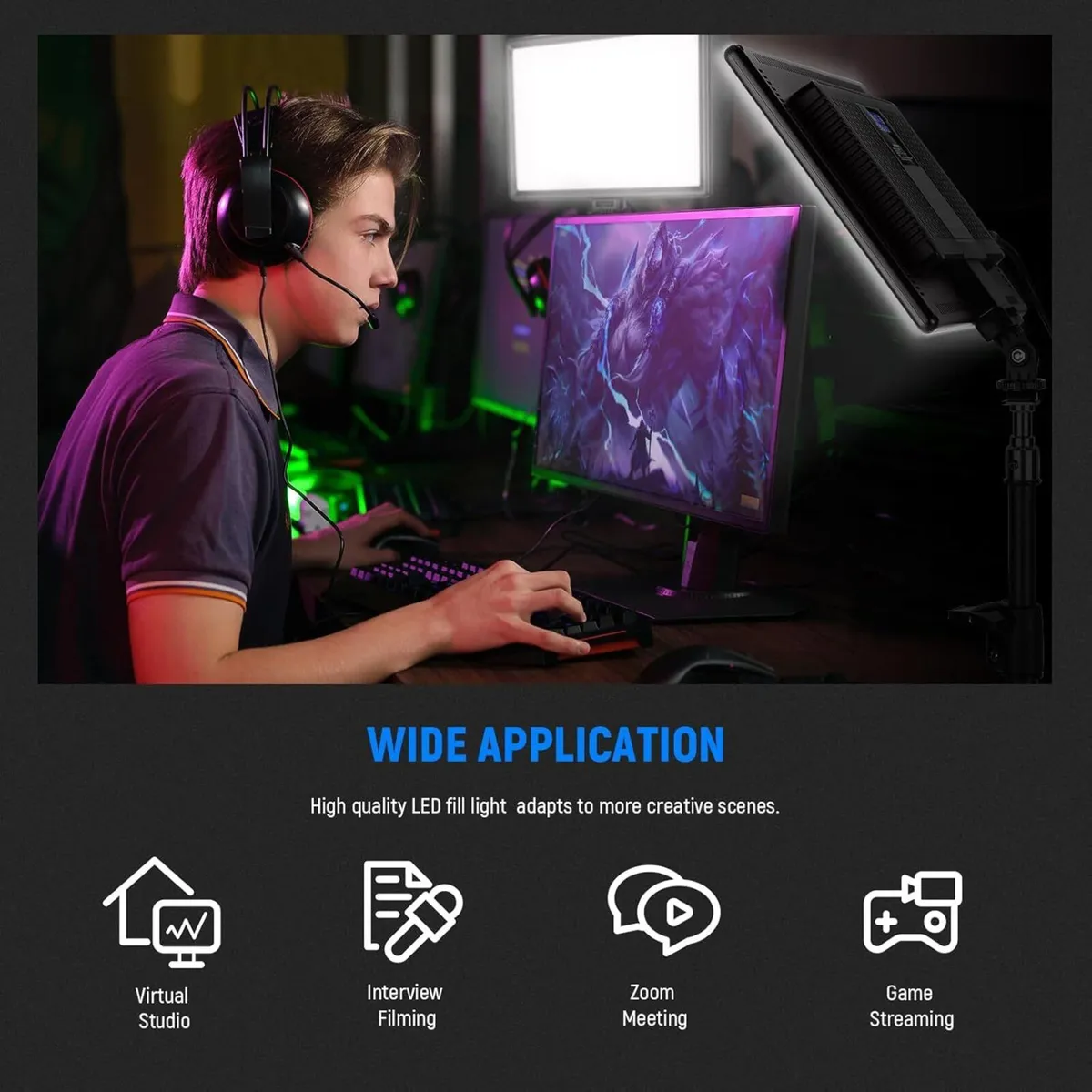 13 Led Video Light Panel Kit 2 Pack Dimmable Bi - Image 4