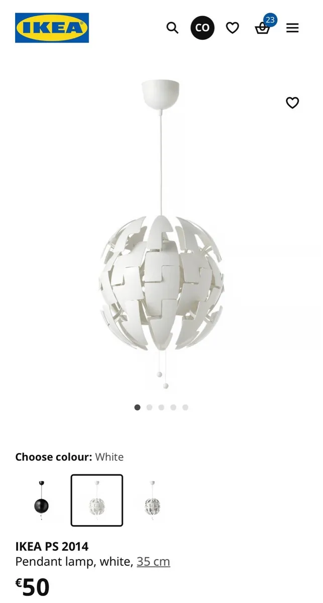 IKEA PS 2014, Pendant Lamp, white, 35cm - Image 4