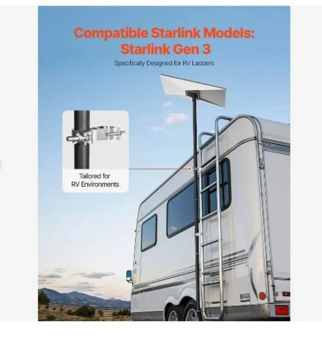 Starlink RV Ladder Mount, 360°Adjustable - Image 4