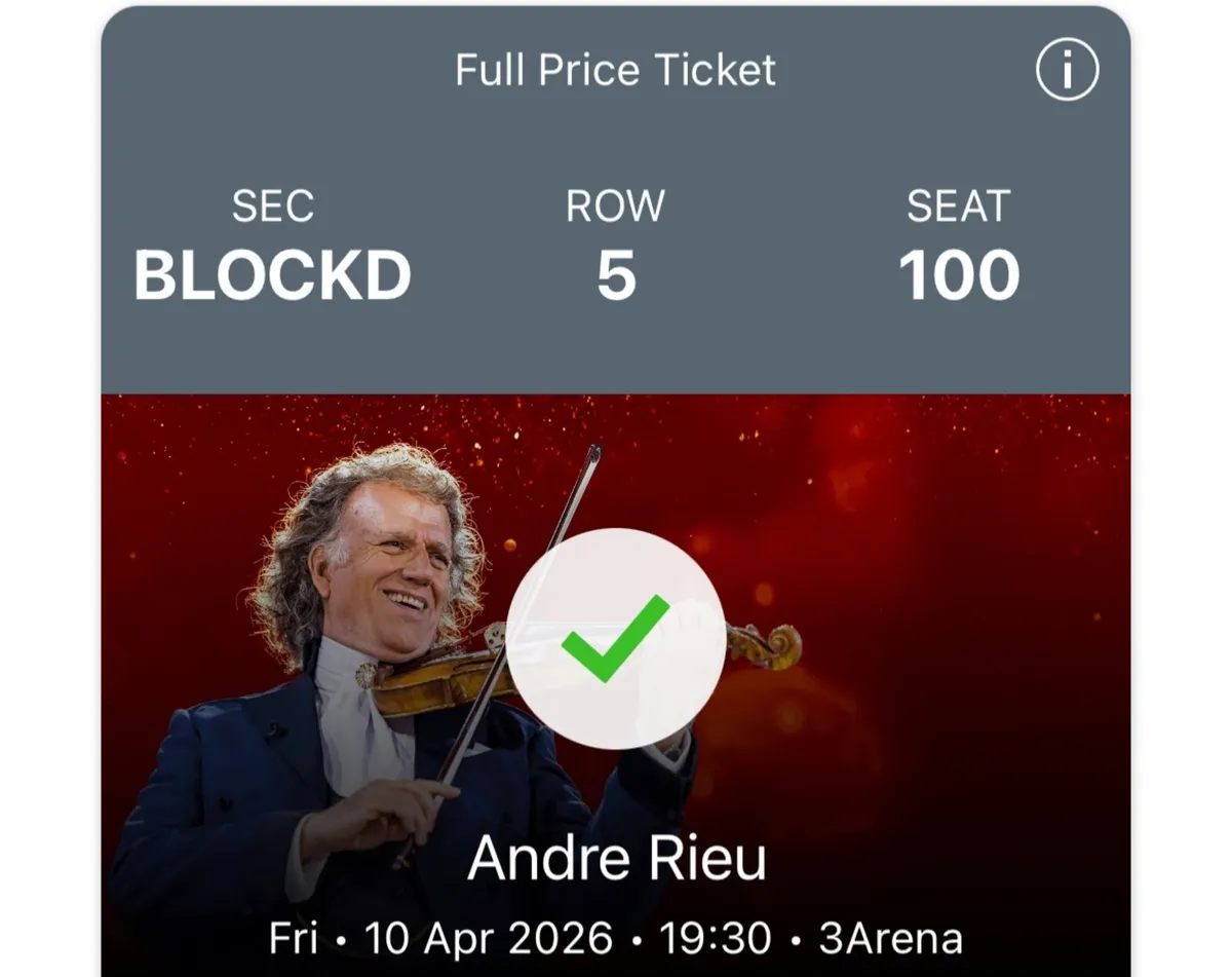 Andre Rieu ticket Friday 10th April