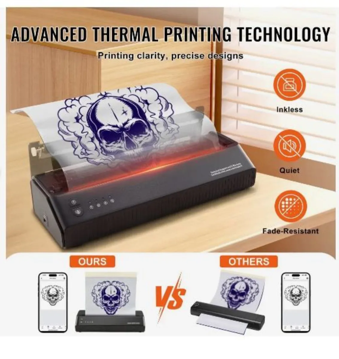 Tattoo Transfer Stencil Printer, Wireless Bluetoot - Image 4