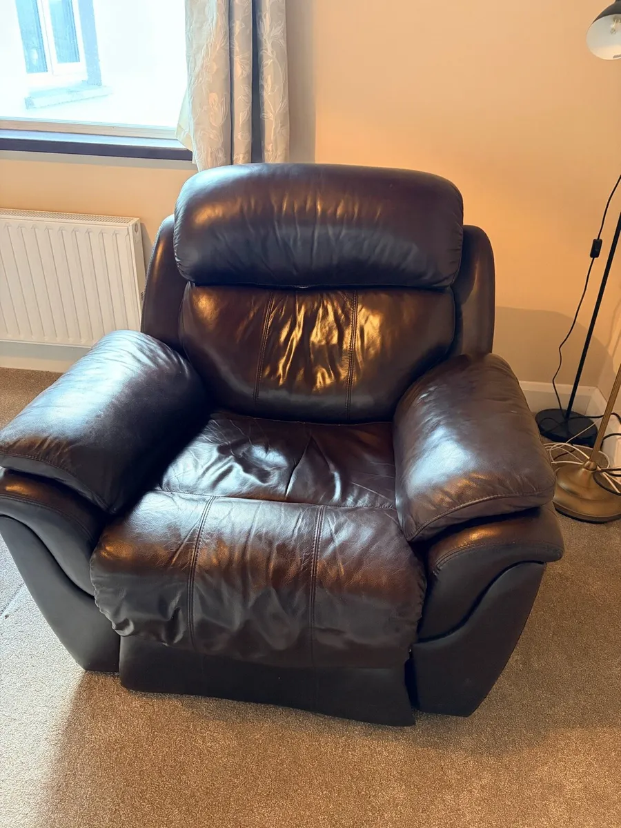 Leather recliner armchair - Image 1