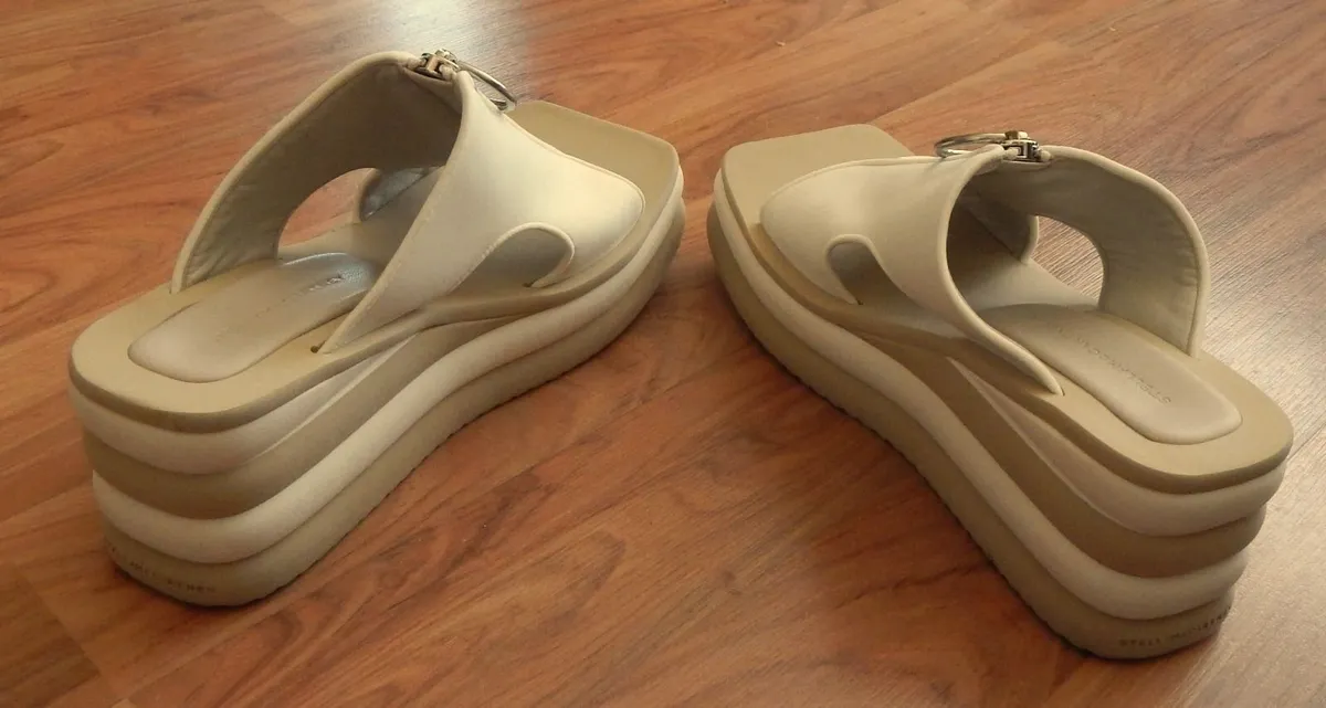 Pair of Stella McCartney Scuba Wedge Sandals, New - Image 4